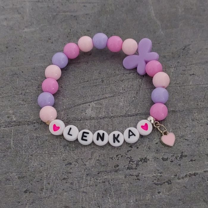 Bransoletka imię imienna z napisem koraliki zawieszka
