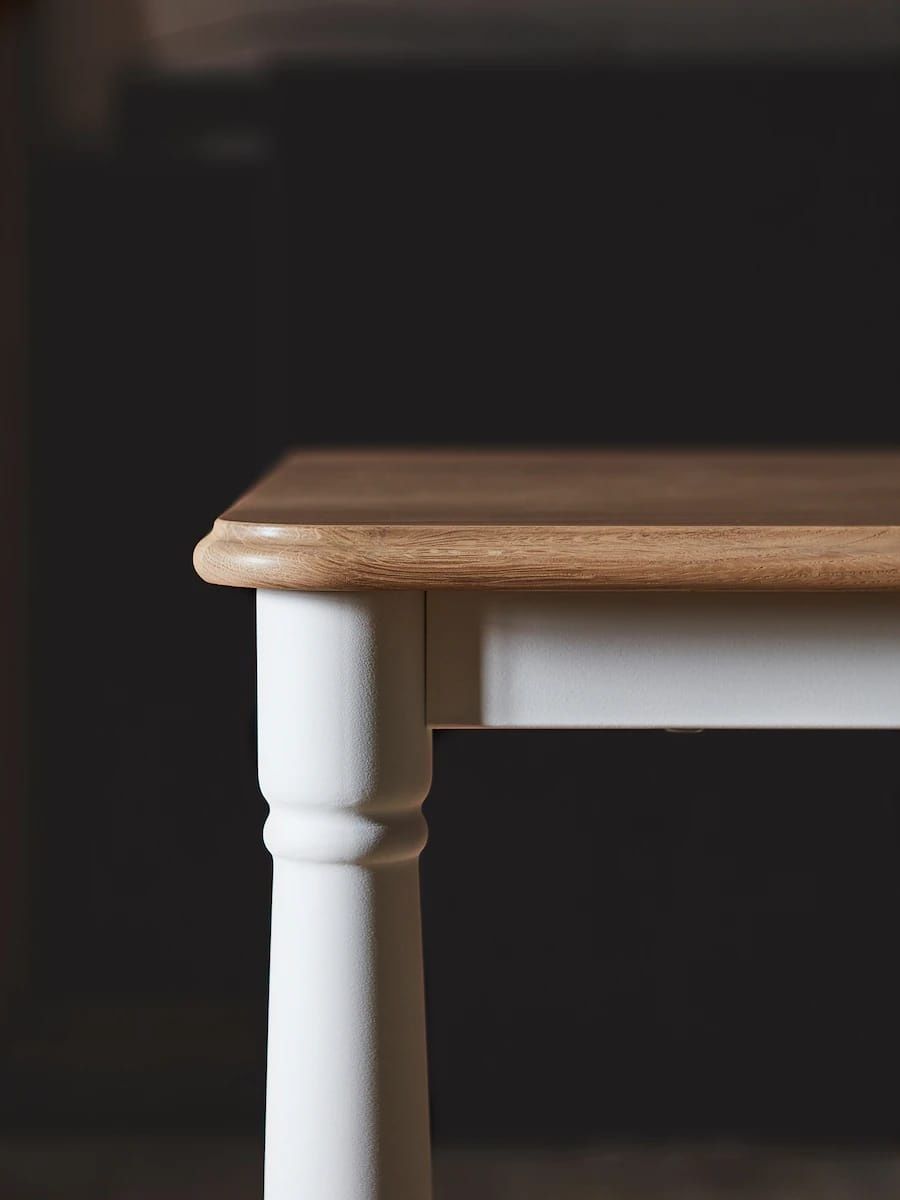 Mesa de refeição DANDERYD, chapa de carvalho/branco, 130x80 cm