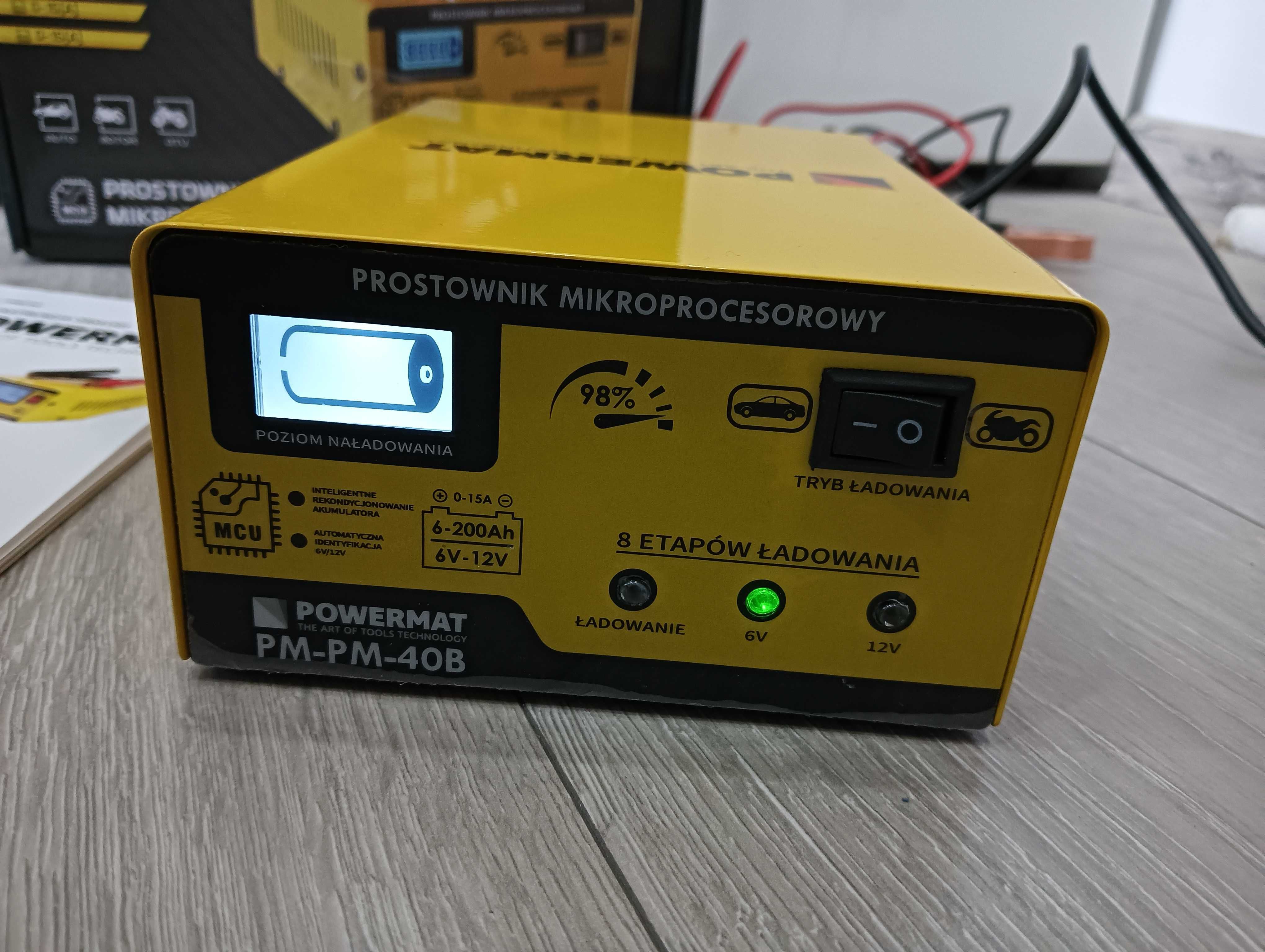 ładowarka   MIKROPROCESOROWY Akumulatorowy 6V / 12V prostownik 15A
