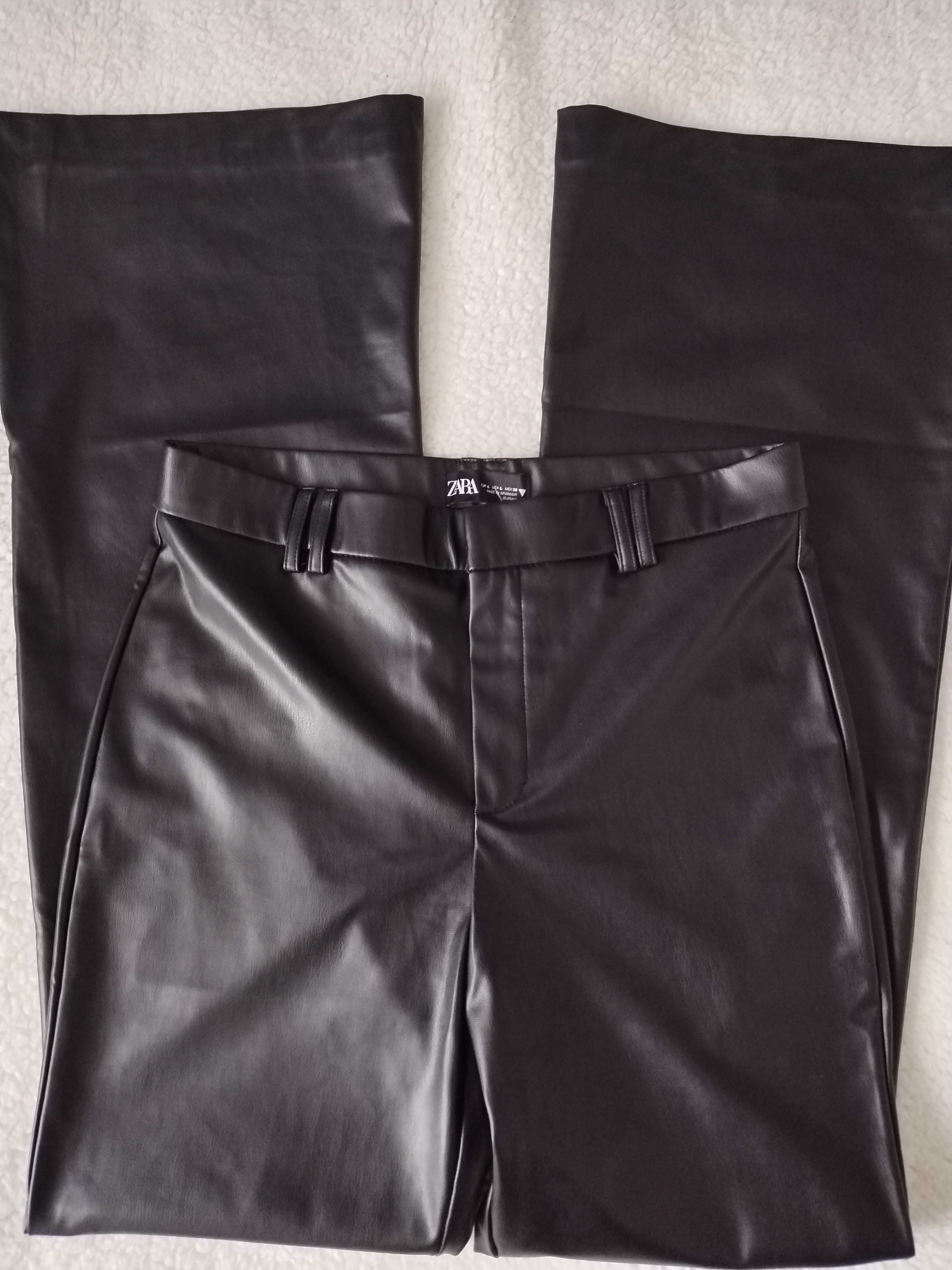 Zara Spodnie M ze sztucznej skóry