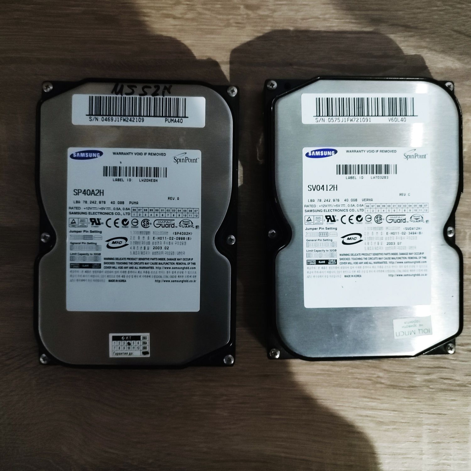 Жёсткий диск Samsung 40gb 2шт