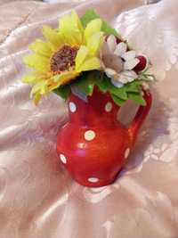 Сувенир  мини кувшинчик с цветами