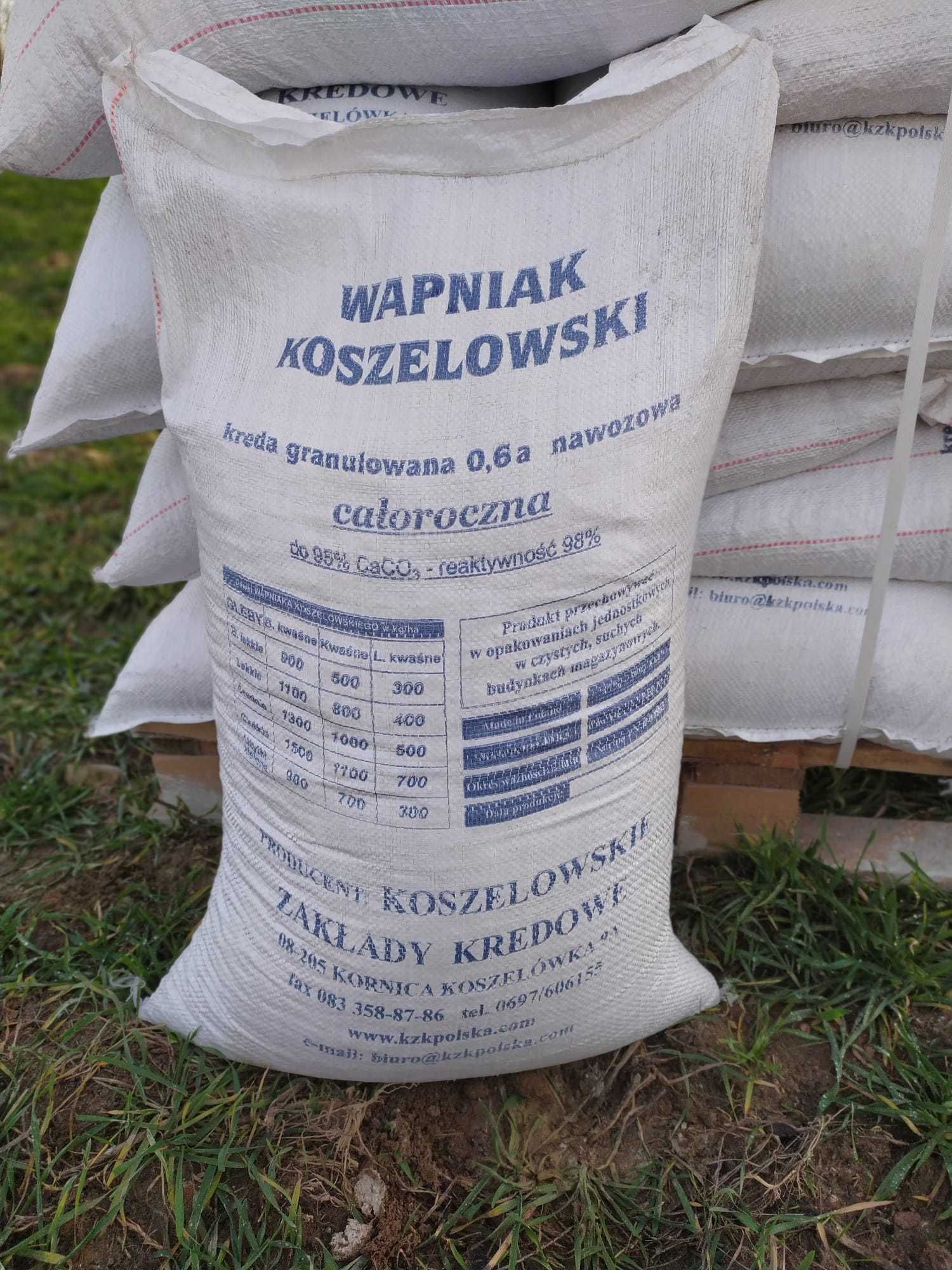 WAPNO GRANULOWANE, KREDA nawozowa granulowana 06a, Wapniak Koszelowski