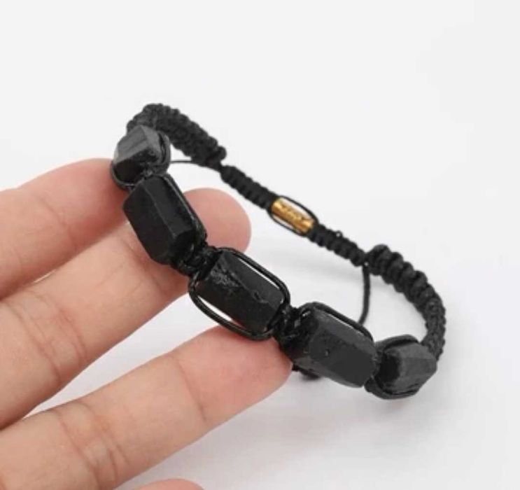 Bransoletka z czarnego turmalinu