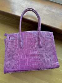 Рожева (бузкова) сумка лакована з екошкіри, ідеальний стан, ц. 900 грн