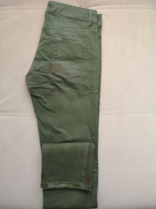 Spodnie jeansy damskie slim /36/khaki cieniowane /Redoute