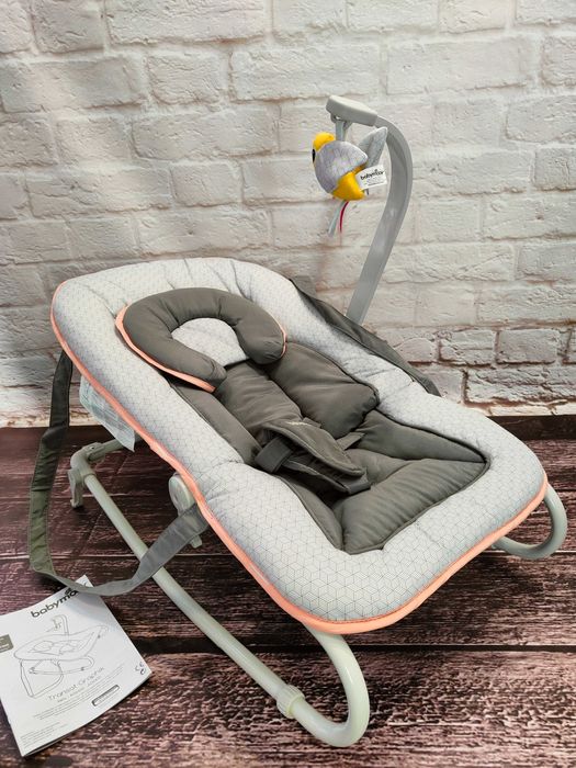 Leżaczek bujaczek Babymoov Babywippe szaro-morelowy