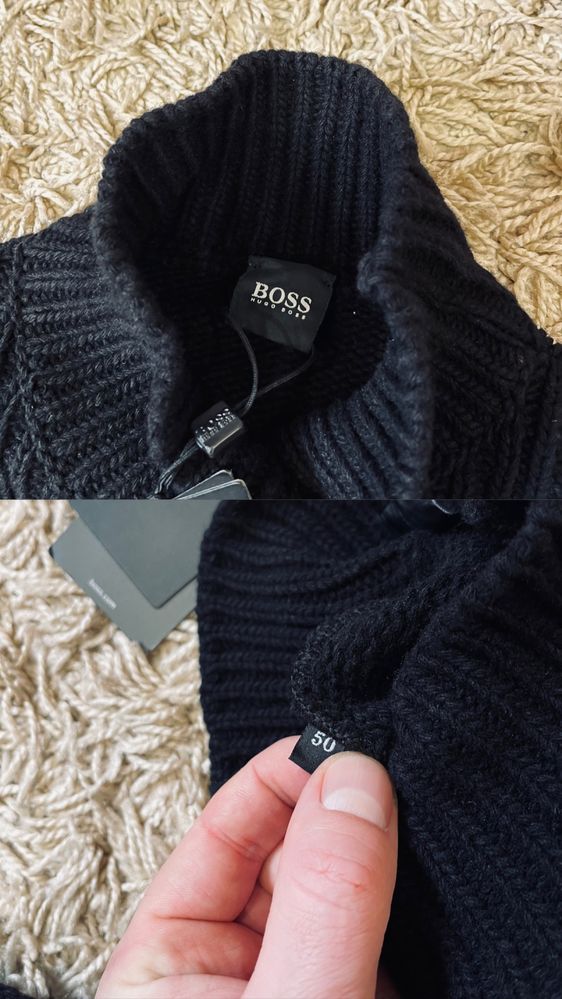 Новый шерстяной вязаный свитер Hugo Boss оригинал ITALY