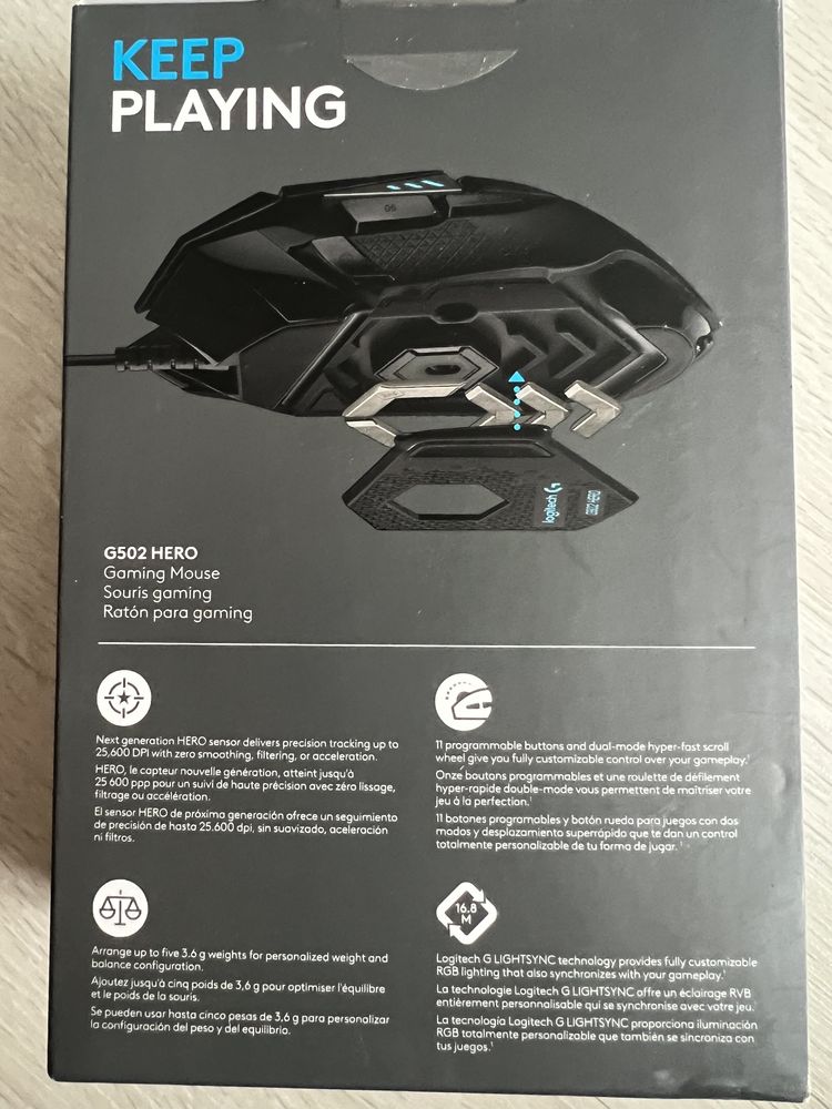 Новая Мышь Logitech G502 Gaming Mouse HERO High Performance Black