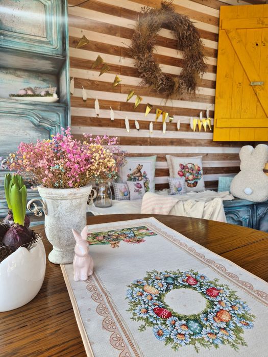 Bieżnik Wielkanocny 40x100 cm gobelinowy DW01 z Zajączkami