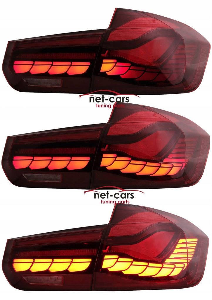Lampy tylne tył BMW F30 F35 F80 M3 -19 OLED NEON LED czerwone
