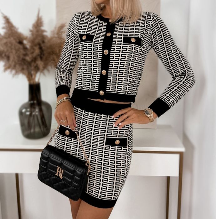 Komplet zestaw spódnica sweter wiskoza