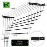 Kadax SUSZARKA  SUFITOWA 6 prętów łazienka balkon 100cm