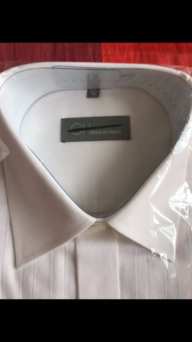 Фирменная белая рубашка на подростка р 39 Greg horman под запонки