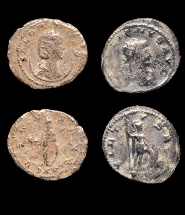2 Antoniniano de Salonina & Galieno Império Romano