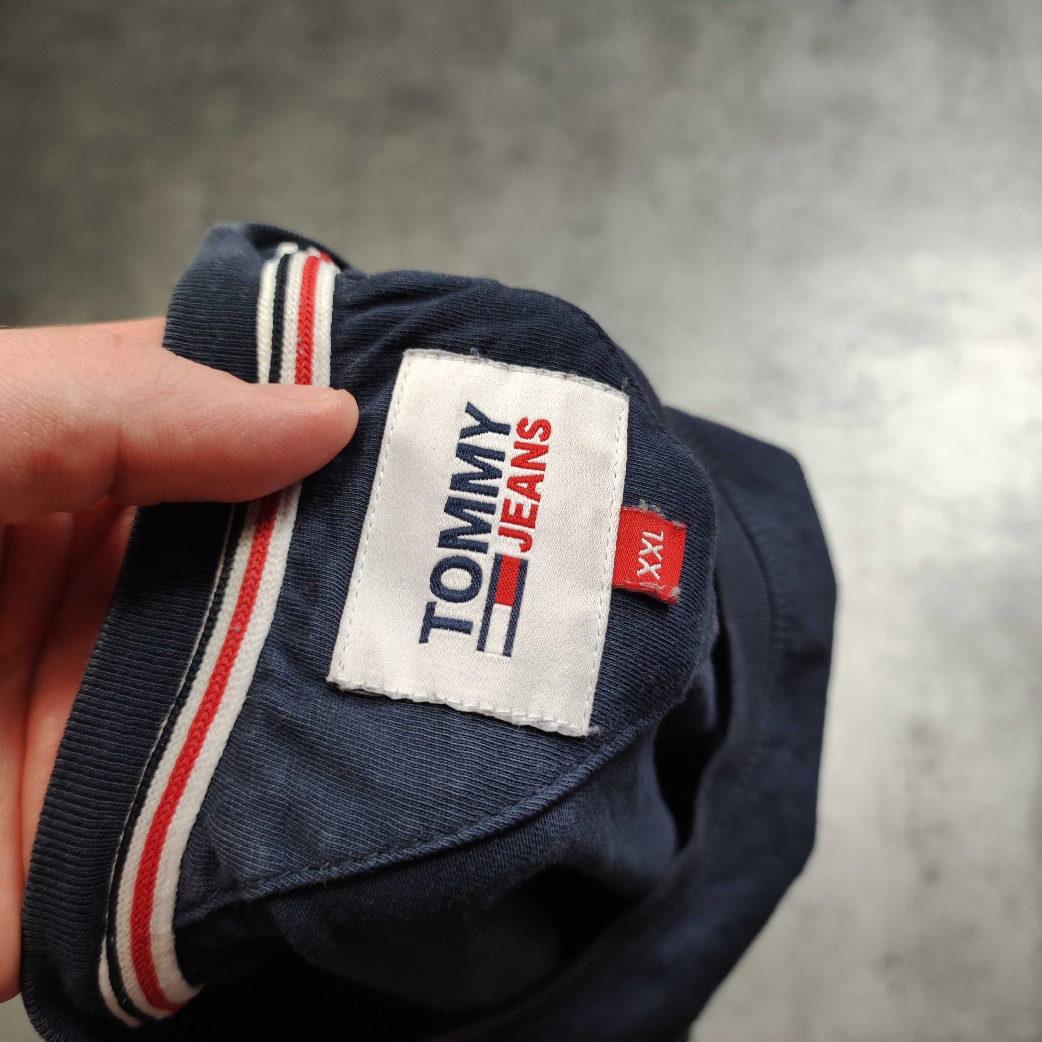 MĘSKA Koszulka Bawełna Casual Basic Granatowa Tommy Hilfiger Jeans
