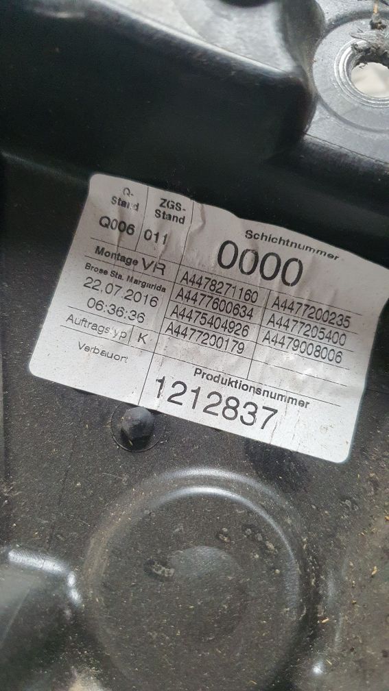 Механізм склопідйомника передній правий Mercedes-Benz vito w447