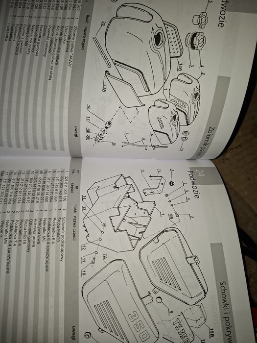 Nowy zestaw instrukcja obsługi katalog+linka licznika jawa 350