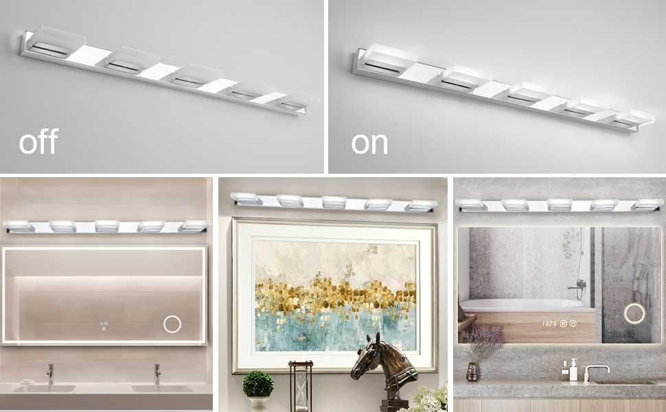 Lampa nad lustro LED,  do łazienki i szafki z lustrem, zimna biel