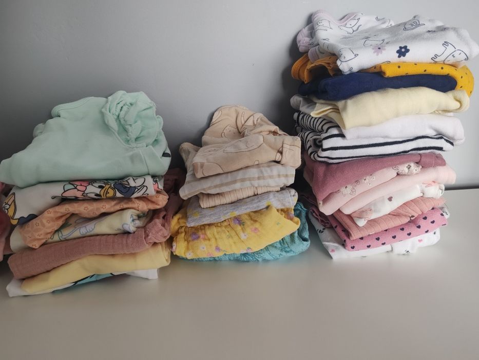 Mega paka ubranek 58 sztuk dla dziewczynki 56 i 62