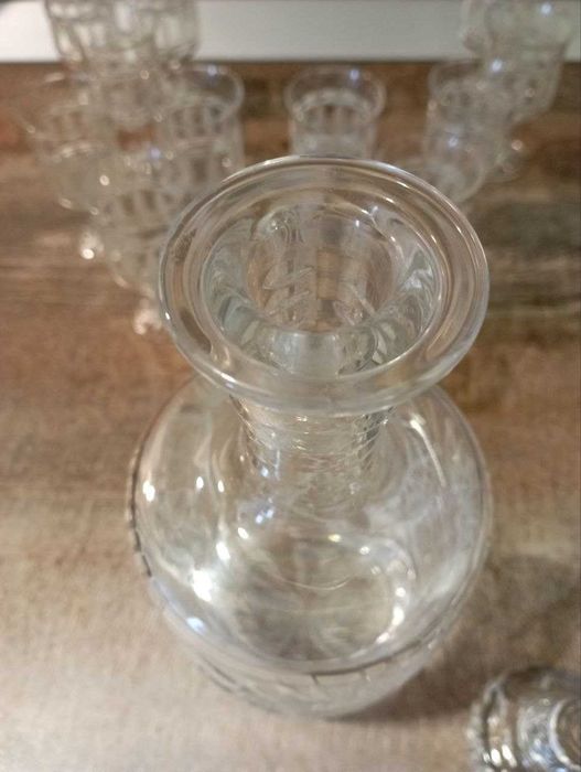 Графин хрустальный с рюмками, рог хрустальный СССР