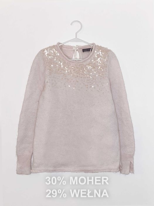 Sweter Wełna/Moher Pudrowy Róż Mint Velvet Rozmiar M/38