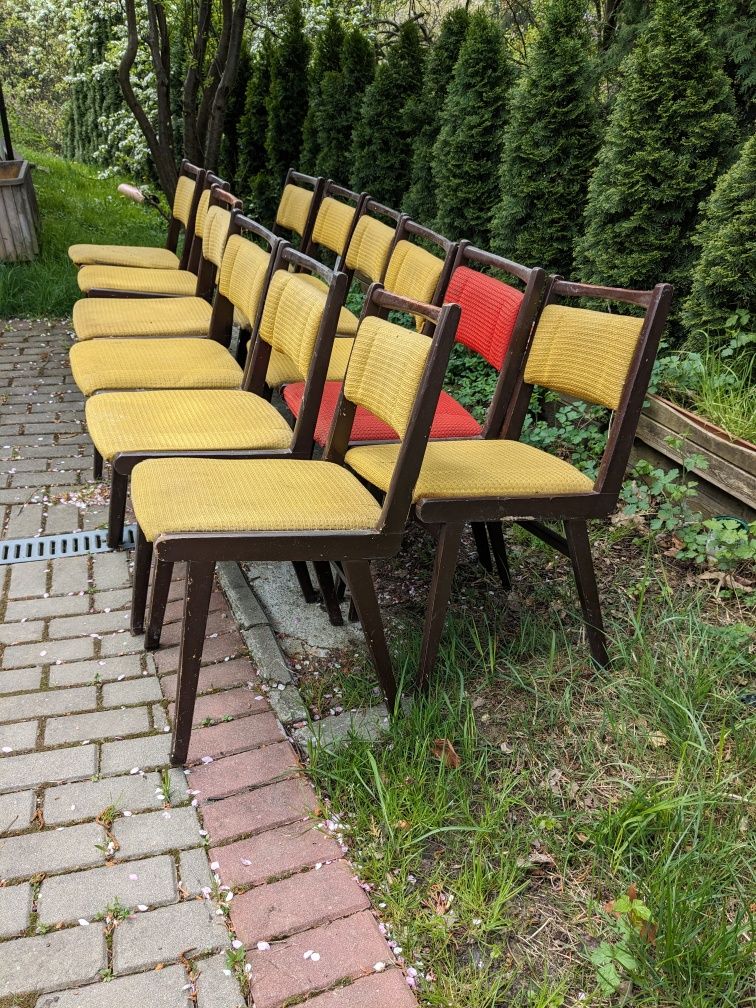 Krzesła Jasienica PRL fajny stan, krzesło vintage 12 sztuk za 350