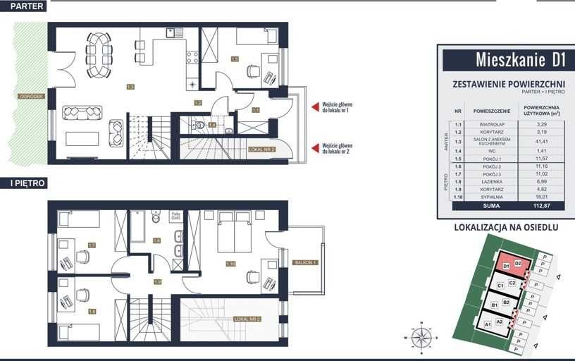 Mieszkanie/Dom w Centrum Niepołomic 113m2 z ogródkiem 70m2