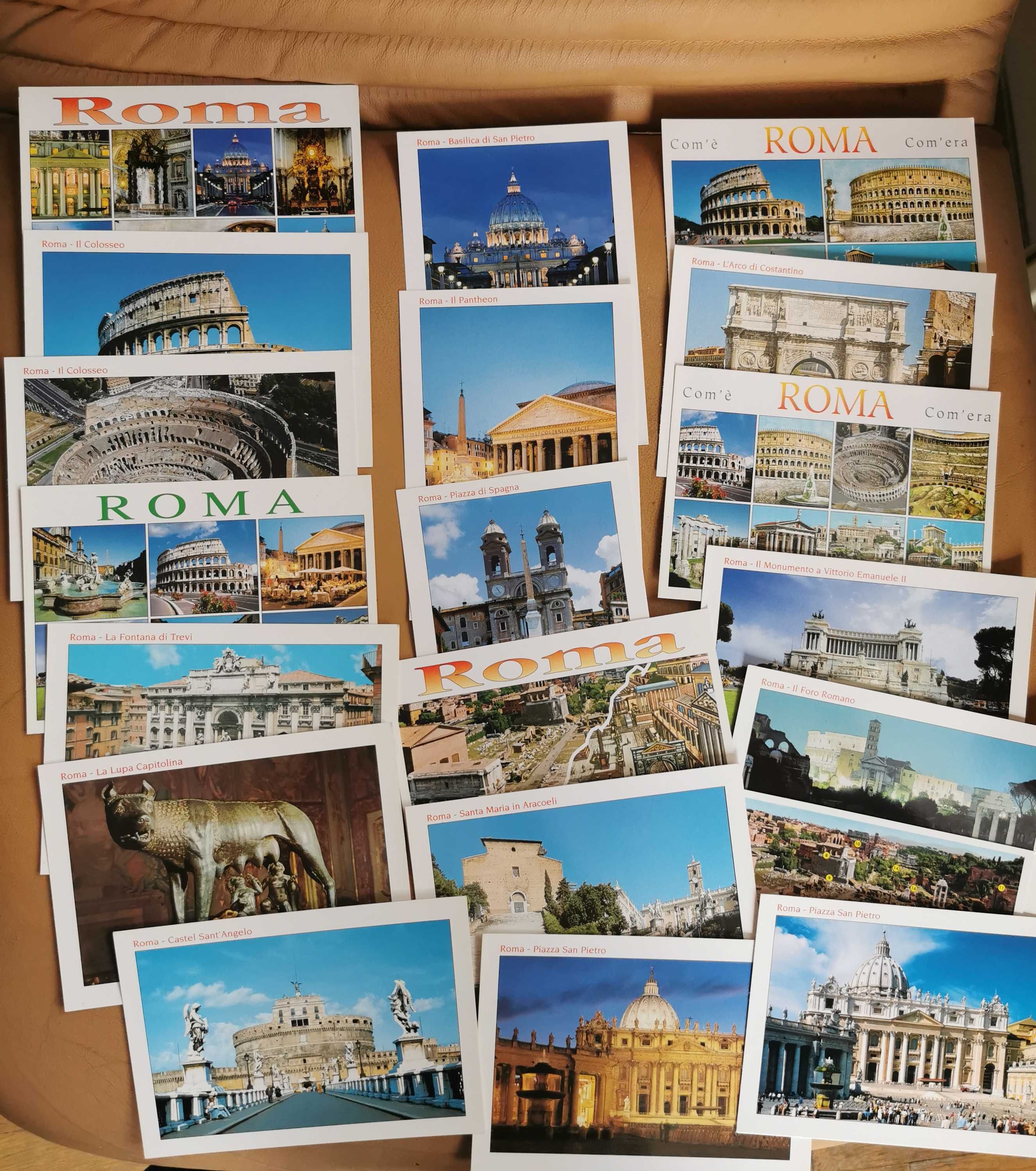 Zestaw kolorowych pocztówek Rzym - 40 sztuk
