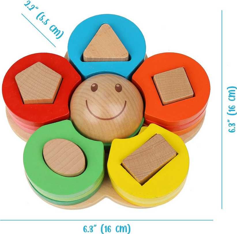 Układanka Sorter Drewniana Edukacyjna Zabawka Sensoryczn BOXIKI KIDS