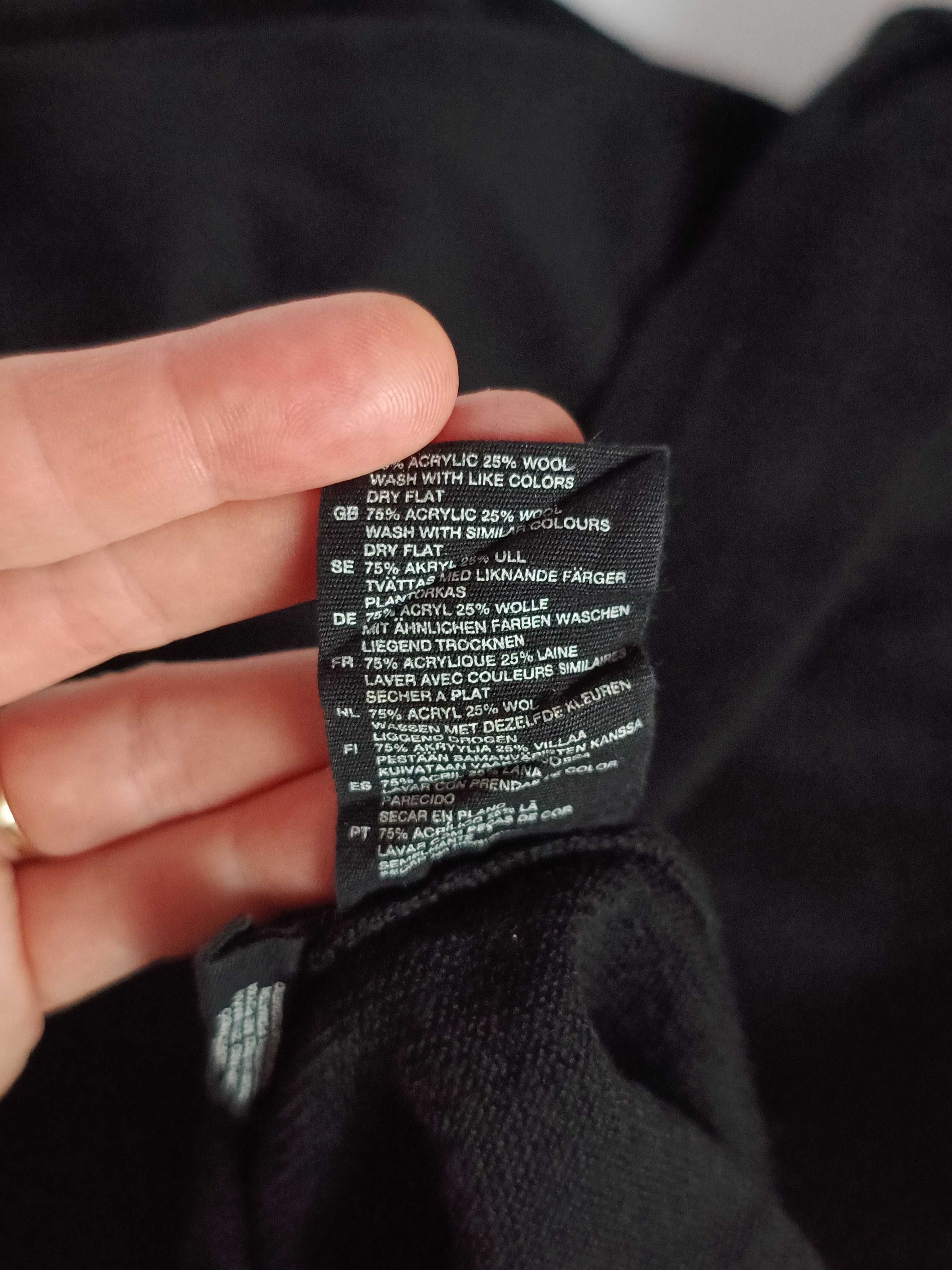 Czarna sukienka sweterkowa z wełną damska H&M 40 L