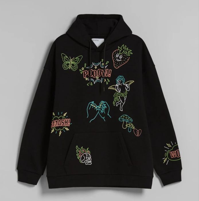 Худі з яскравими принтами Bershka