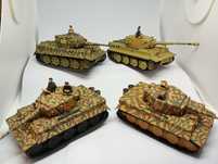 Cztery modele czołgów 1:72 ręcznie malowane