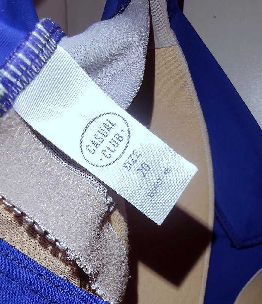 Strój kąpielowy Casual Club damski chabrowy  Stan Bdb+  48 XXXXL