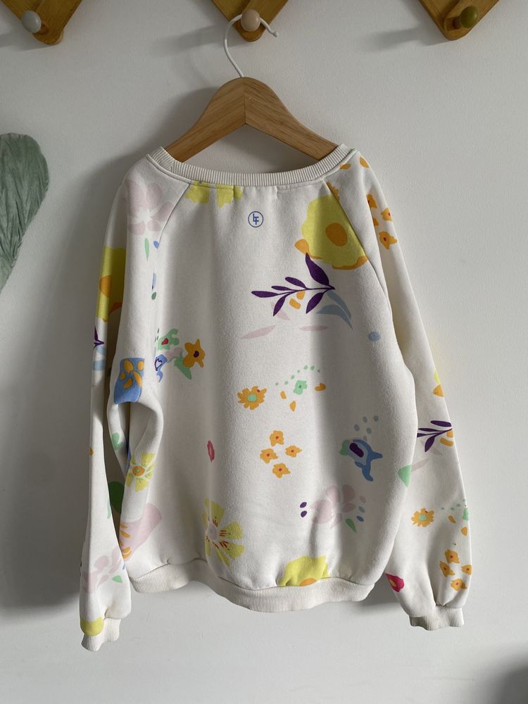 Bluza kremowa kwiaty 134 kolorowe kwiaty jak newbie