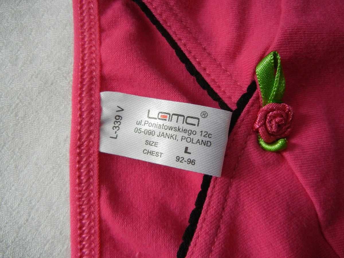 Top koszulka i figi różowy komplet LAMA rozmiar L