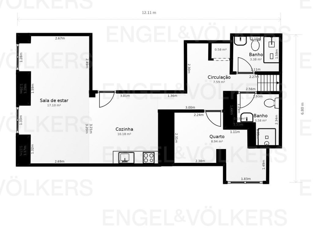 Apartamento T1 + 2 na Estefânia