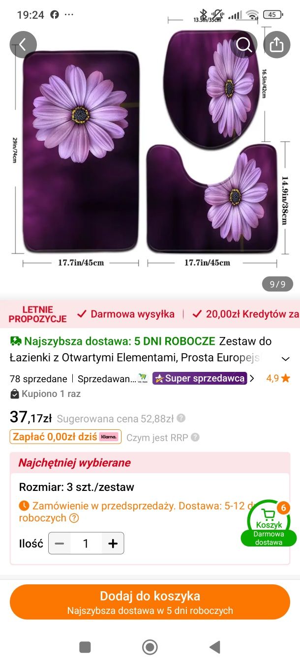 Zestaw dywaników łazienkowych
