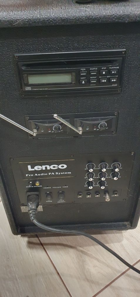 Głośnik przenośny Lenco 2x mikrofon CD Karaoke