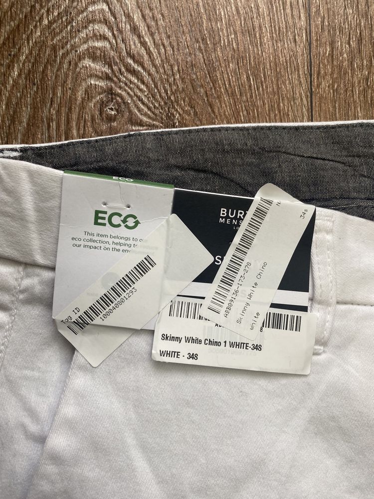 Белые штаны Burton menswear skinny