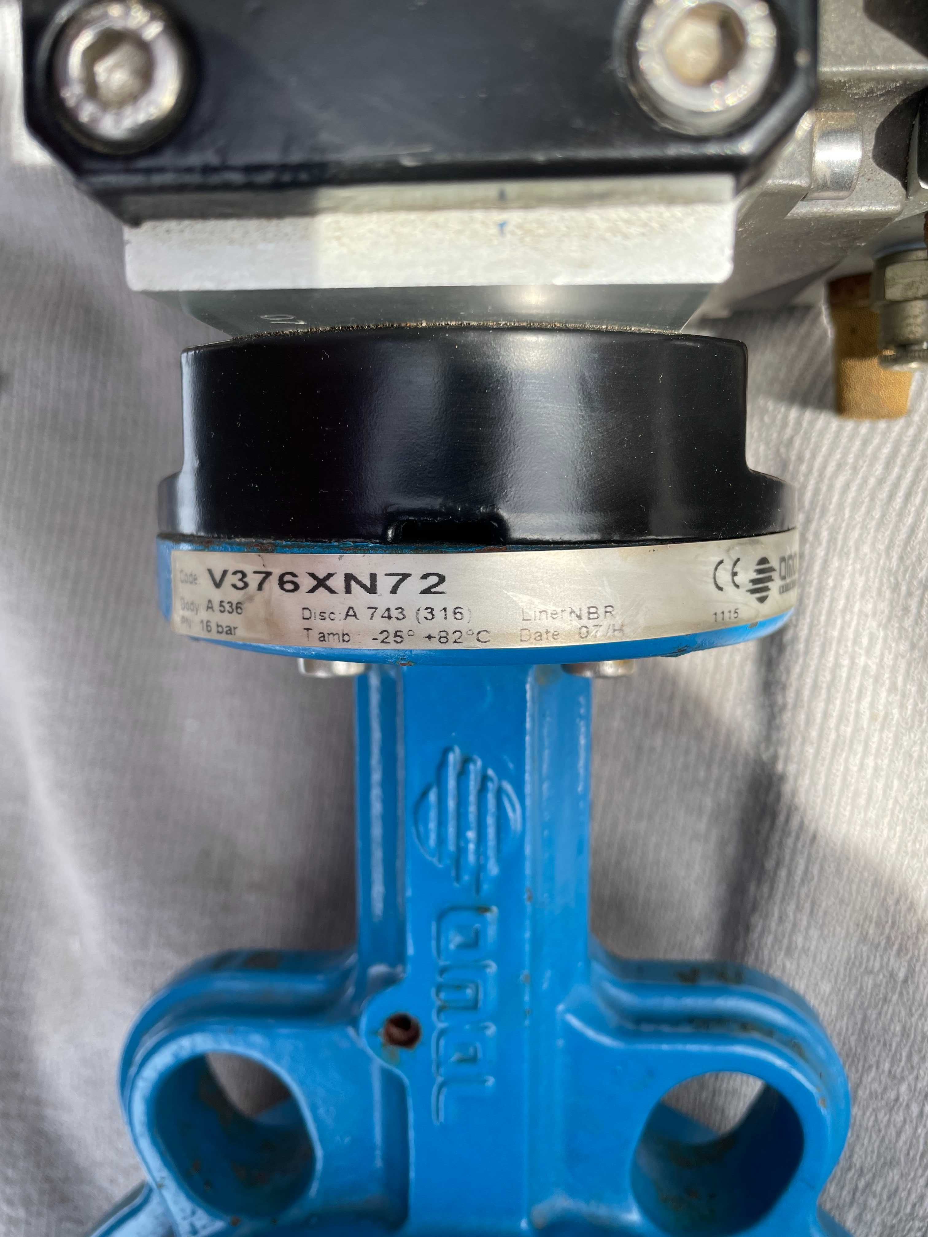 Дисковый затвор OMAL v376xn72 + пневмоцилиндр da45 f03-f05