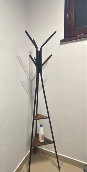 wieszak na ubrania stojący metalowy czarny loftowy 180 cm