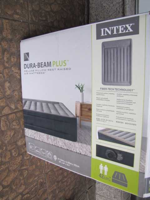 Intex Materac Dmuchany 203 x 152 x 46 cm z pompką elektryczną