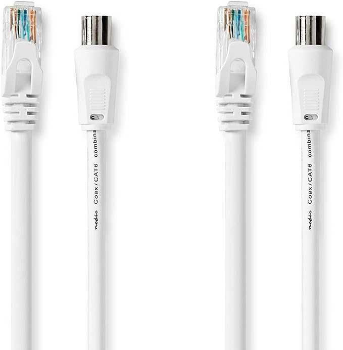 Nedis kabel koncentryczny / CAT6 | ze złączami  IEC i Ethernet.