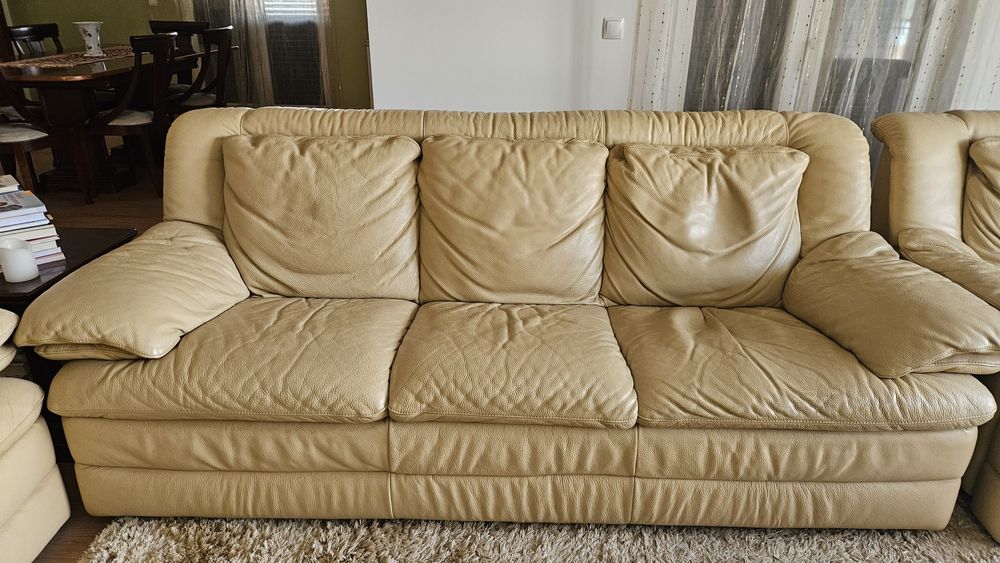 Sofá de 3 lugares em pele Natuzzi  (Divani&Divani) 2.25x 85×90