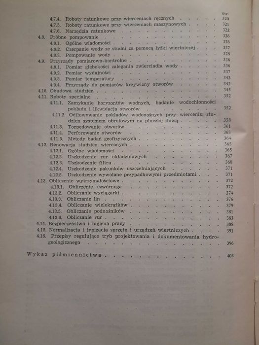 Studnie wiercone, kopane  wydanie II poprawione - spis -