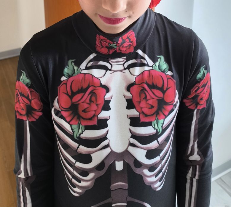 Fato Halloween menina, fantasia "Dia de los Muertos"