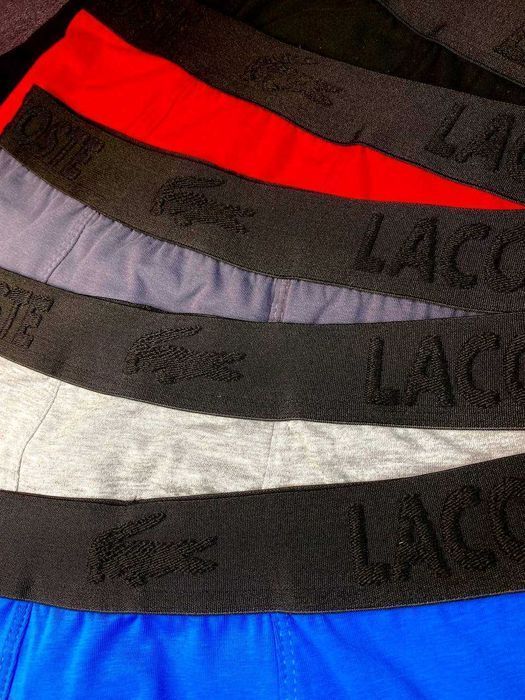 Чоловічі труси Lacoste 3D. Мужские боксеры Лакост, хлопок
