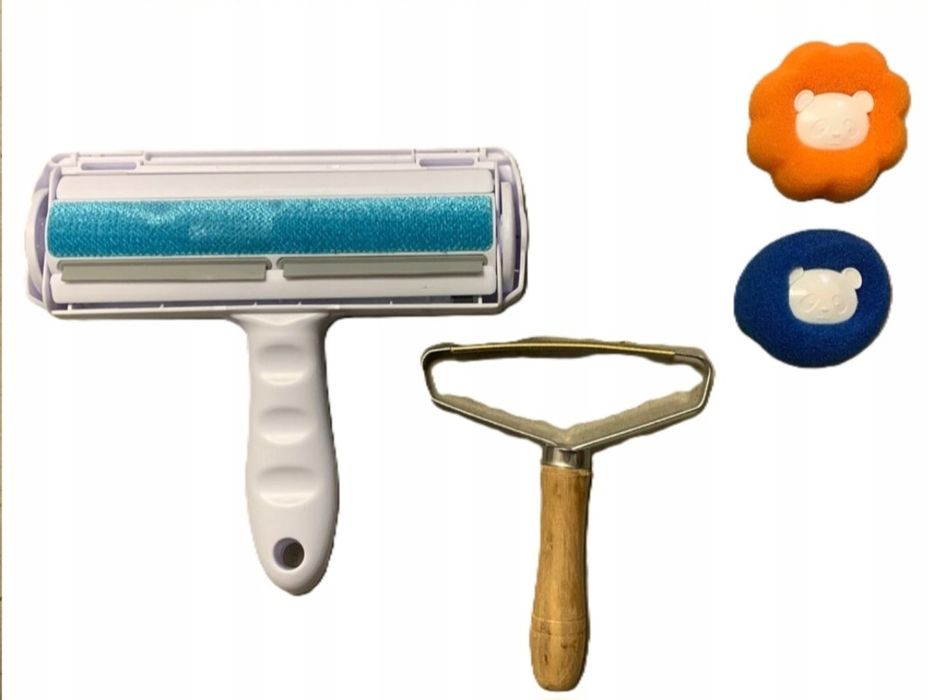 Zestaw do usuwania siersci zwierząt domowych z dywaników ubrań kanap