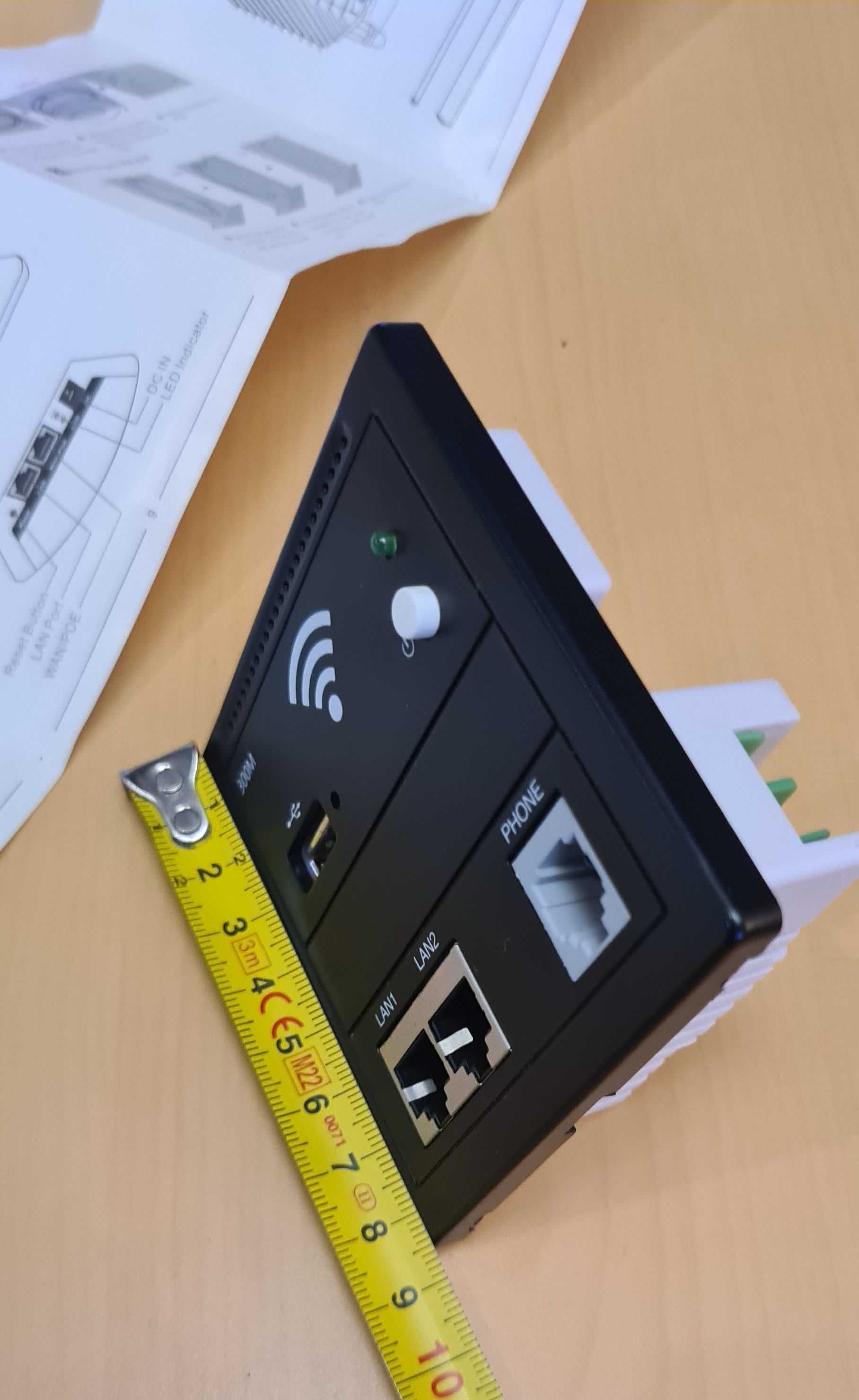 Router Wifi de Parede com USB, RJ45 e RJ11
